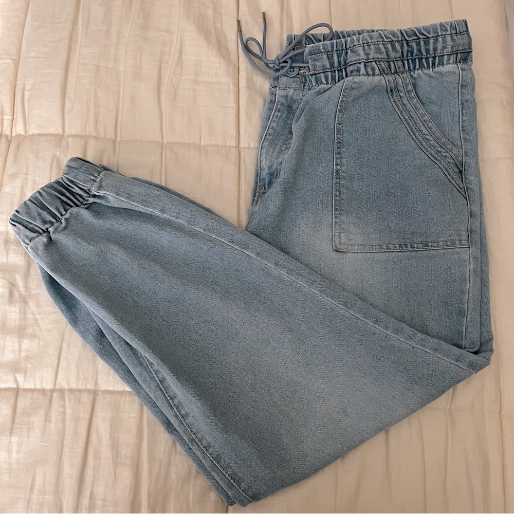 No Boundaries Size-19 Juniors Denim Joggers